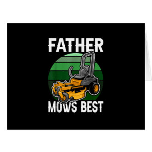 Father Mows Best Funny Riding Mower Retro Mowing D Cards