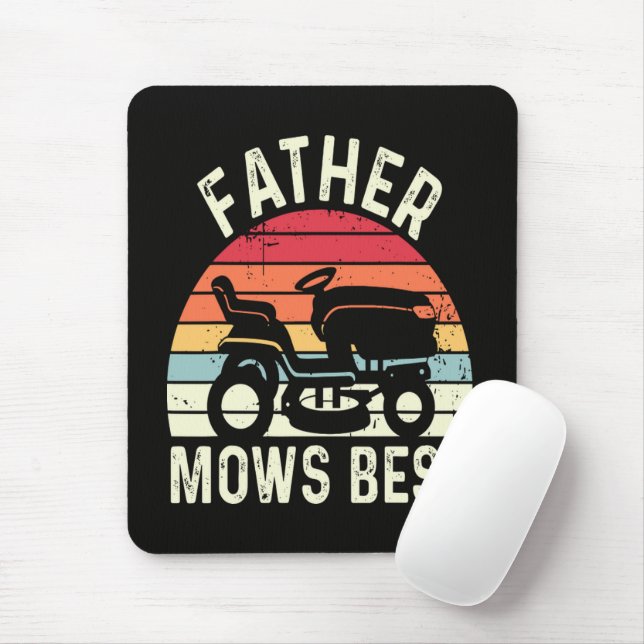 Father Mows Best Mouse Pad (With Mouse)
