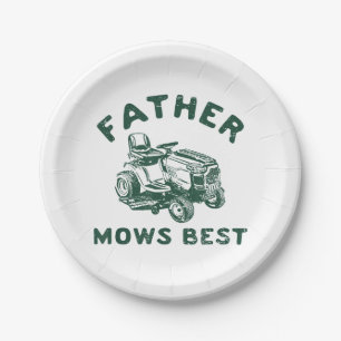 Father mows best paper plates