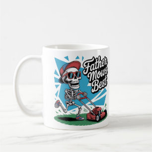 Father Mows Best Skeleton Dad Mug