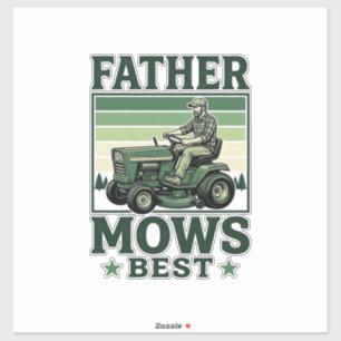 Father Mows Best Vintage Lawn Mower Shirt Design_1 Sticker