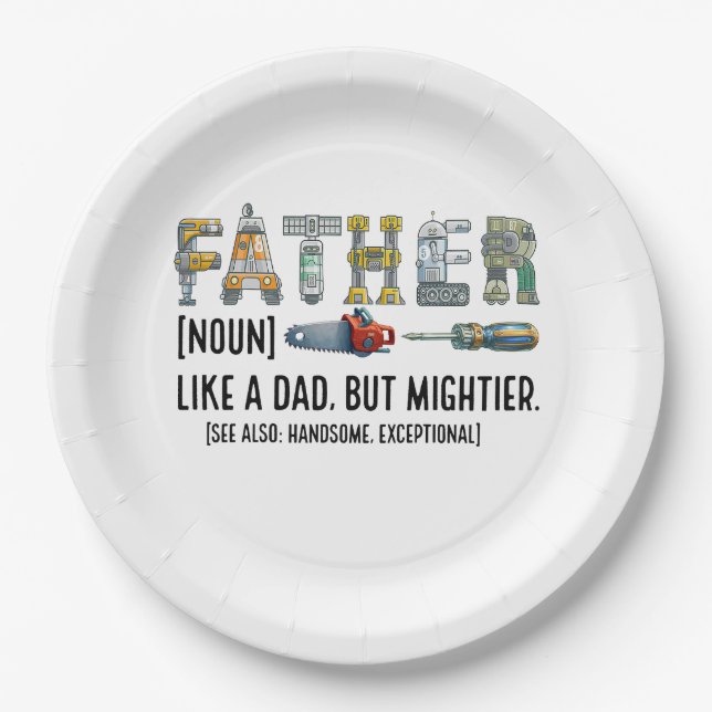 Father Noun Paper Plates (Front)