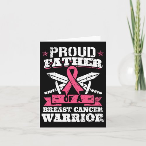 Father Of Breast Cancer Warrior Pink Awareness Rib Card