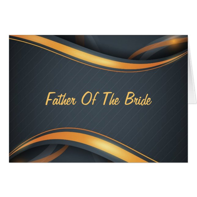 Father Of Bride (blk/gld) Cards (Front Horizontal)