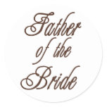 Father of Bride Classy Browns Classic Round Sticker