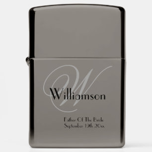 Father Of Bride Gift Classic Elegant Monogram Cool Zippo Lighter