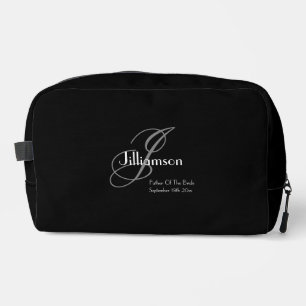 Father Of Bride Gift Classic Monogram Cool Black Dopp Kit
