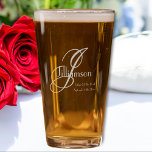 Father Of Bride Gift Laser Engraved Cool Monogram Pint Glass<br><div class="desc">Father Of The Bride Gift Laser Engraved Classic Cool Monogrammed 16 oz Pint Glass, Also Called A Beer Glass. Beautifully customized to add that extra special unique touch to your Father Of The Bride Gift. Click Personalize this template to customize it with the Father Of The Bride's monogram initial, the...</div>