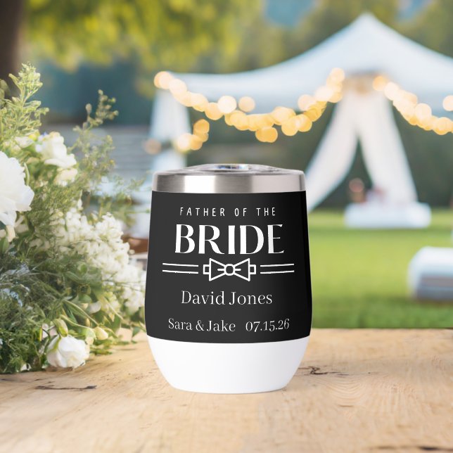 Father of Bride Thermal Wine Tumbler (Wedding (Rotated))