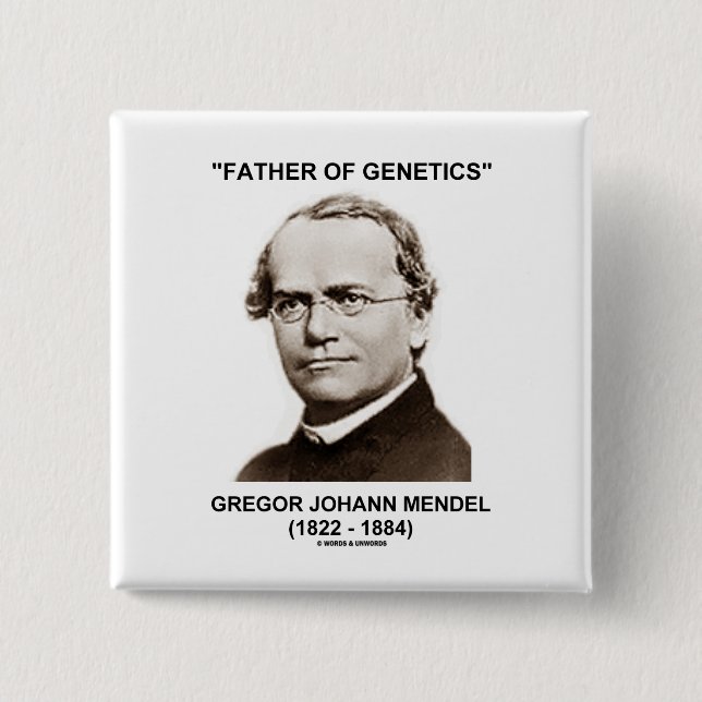 Father Of Genetics Gregor Johann Mendel Button (Front)