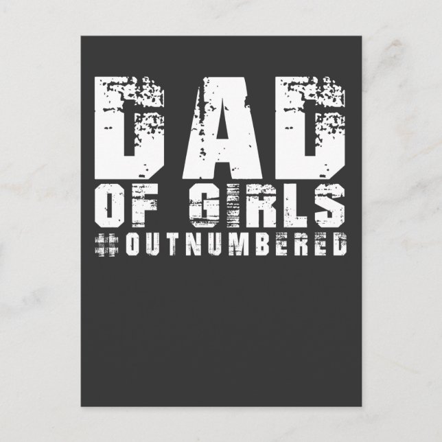Father of Girls Funny Dad and Husband Quote Postcard (Front)