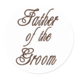 Father of Groom Classy Browns Classic Round Sticker