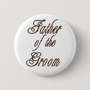 Father of Groom Classy Browns Pinback Button