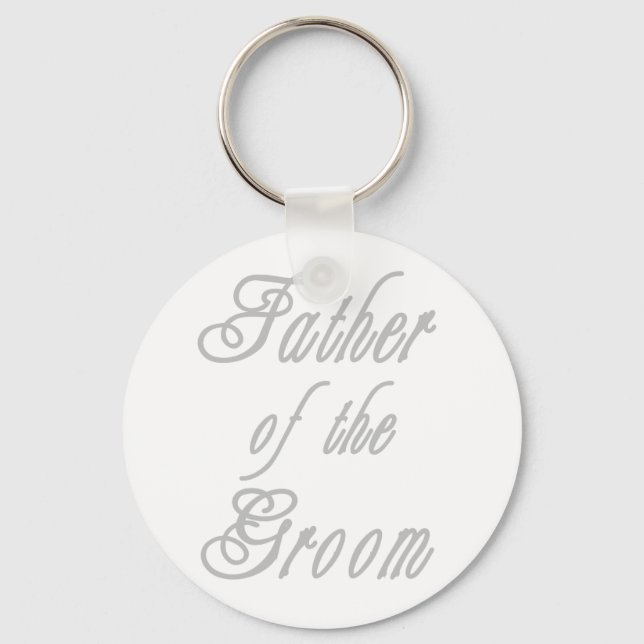 Father of Groom Classy Grays Keychain (Front)