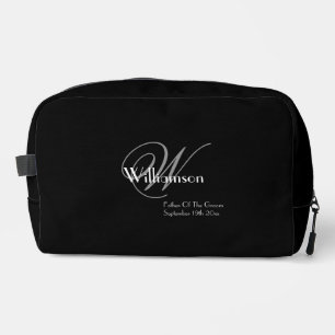 Father Of Groom Gift Classic Monogram Cool Black Dopp Kit