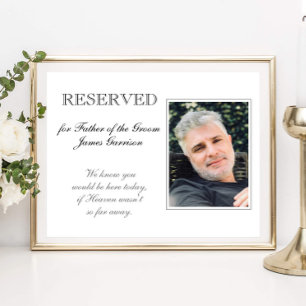 Father of Groom Reserved Seat Memorial Wedding Poster