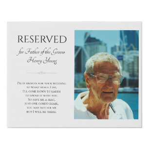 Father of Groom Save A Seat Photo Memorial Wedding Faux Canvas Print
