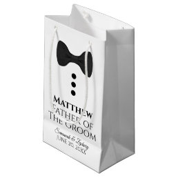Father of Groom Wedding Gift Bag Black Tie Small
