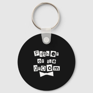 Father of Groom White on Black Keychain
