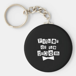 Father of Groom White on Black Keychain