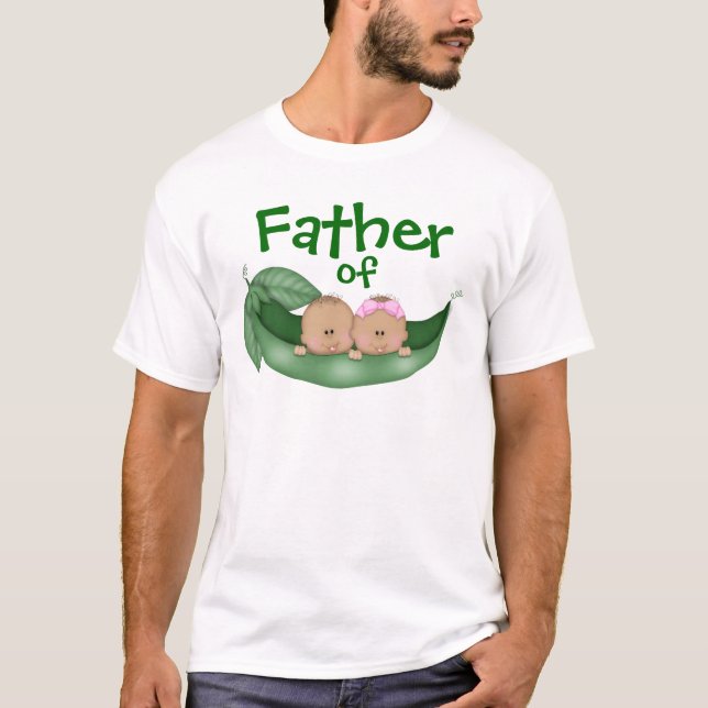 Father of Mixed Twins (dark skin) T-Shirt (Front)