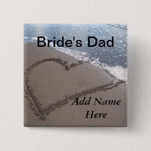 Father Of The Bride Beach Wedding Button