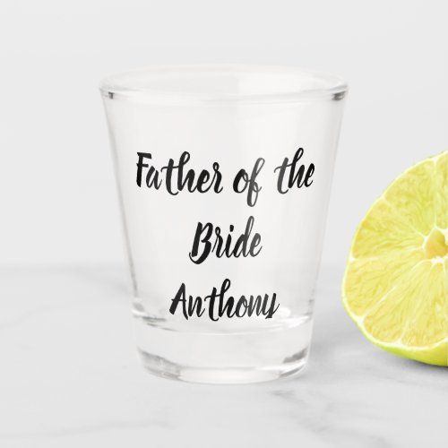 Father of the Bride Black Custom Name Gift Wedding Shot Glass