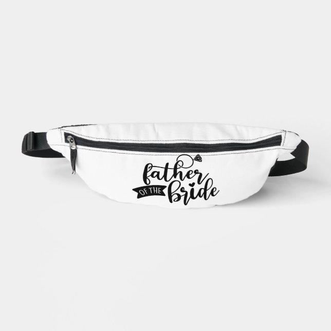 Father of the Bride Black Text on White Fanny Pack (Front)