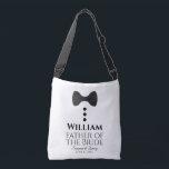 Father of the Bride Black Tie Wedding Swag Bag<br><div class="desc">These fun bags are designed as favors, gifts, or swag bags for the father of the bride. They feature an image of a black tie with three buttons and text that reads Father of the Bride with a space to enter his name as well as the wedding couple's names and...</div>