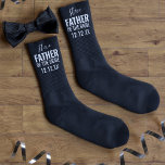 Father of the Bride Black Wedding Socks<br><div class="desc">Which Father of The Bride would not adore a pair of black and white wedding socks as thank you gift? I don't know one that wouldn't! Add his name and your wedding date and get ready to take a picture of the look of joy on his face.</div>