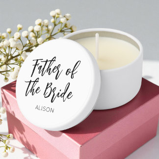 Father of the Bride Black White Mini Candle Favors