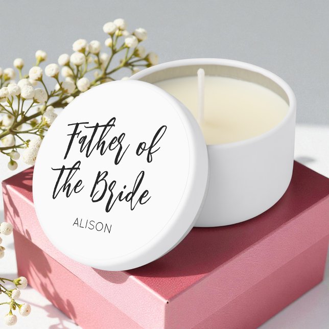Father of the Bride Black White  Mini Candle Favors (Creator Uploaded)