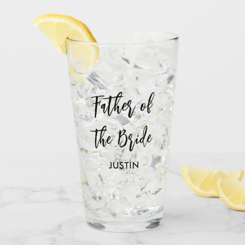 Father of the Bride Black White Wedding  Glass