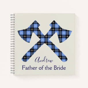 Father of the Bride blue and gray ax Notebook