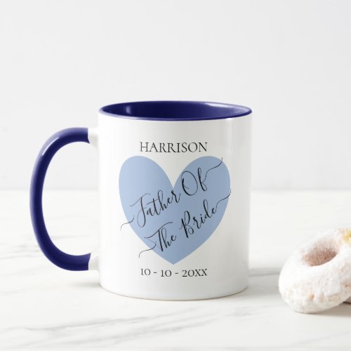 Father Of The Bride Blue Heart Personalized Mug