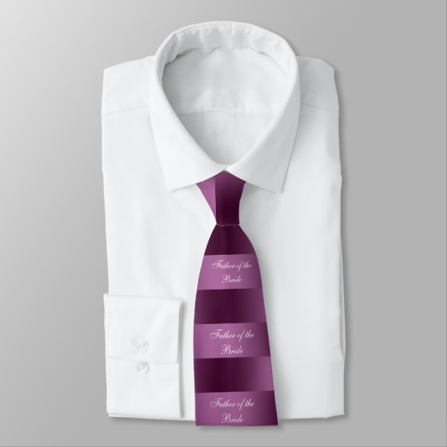 Father of the Bride,Burgundy & Pink Neck Tie (Tied)
