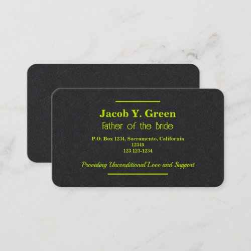 Father of the Bride Business Card