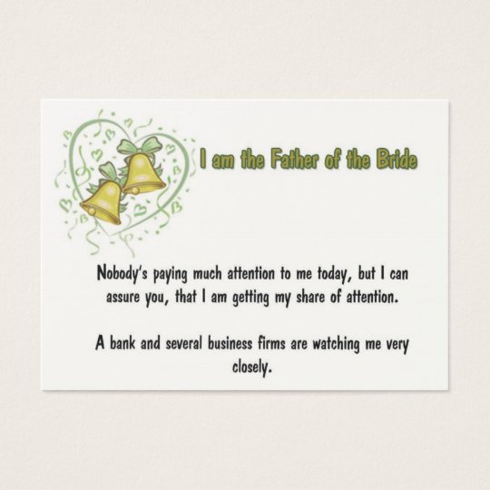 Father Of The Bride Business Card Zazzle Father Of The Bride Business Card