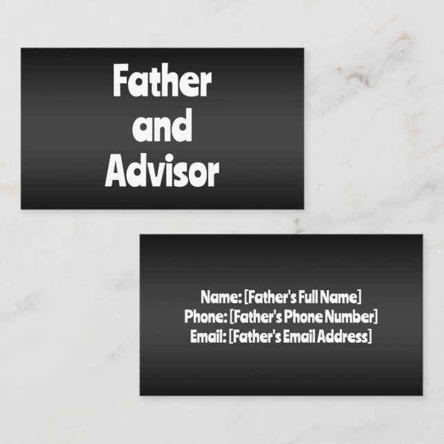 Father of the Bride Calling Card (Front/Back)