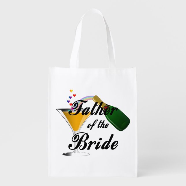 Father of the Bride Champagne Toast Grocery Bag (Front)