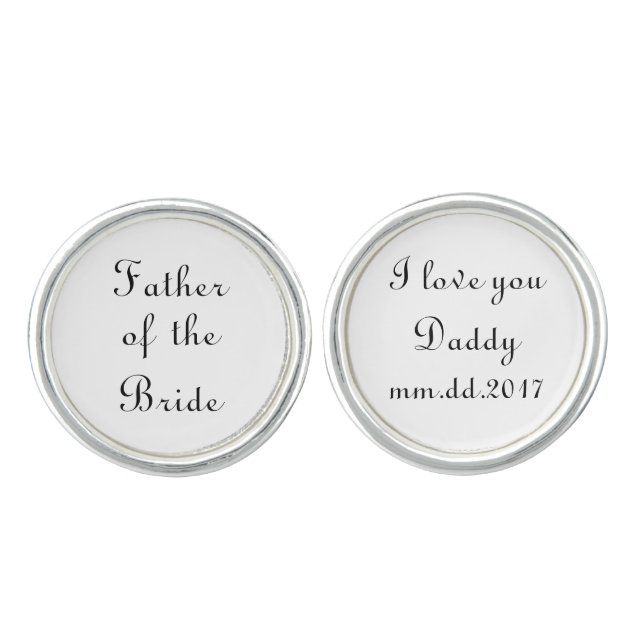 Father of the Bride Cufflinks Dad Wedding Day Gift (Front)