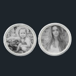 Father of the Bride Custom Now Then Photo Cufflink<br><div class="desc">This is a great Father of the Bride Gift from the Bride.  Customize this beautiful pair of bronze cufflinks with TWO of your photos. Would make a wonderful gift for the Father of the Bride with a photo of his little girl "now" and "then".</div>