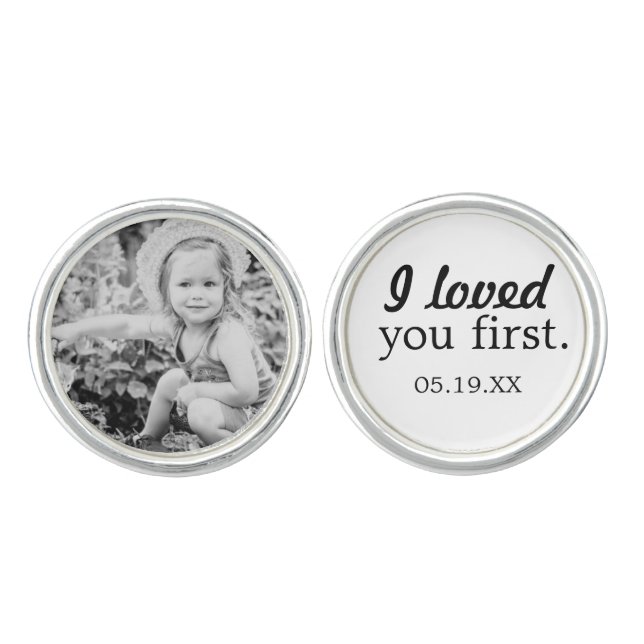 Father of the Bride Custom Photo Cufflink (Front)