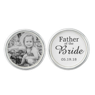 Father of the Bride Custom Photo Cufflink