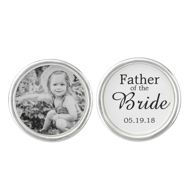 Father of the Bride Custom Photo Cufflink (Front)