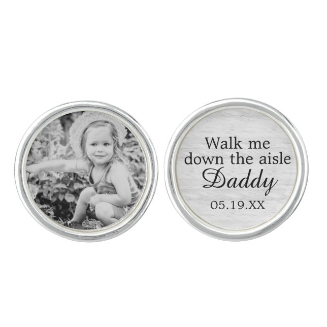 Father of the Bride Custom Photo Cufflink (Front)