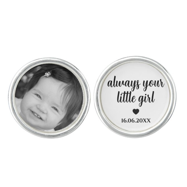 Father of the Bride Custom Photo Cufflinks (Front)