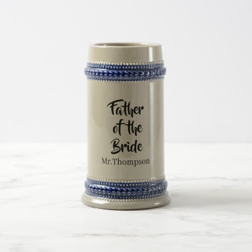 Father of the Bride Custom Wedding Parent Gift Beer Stein