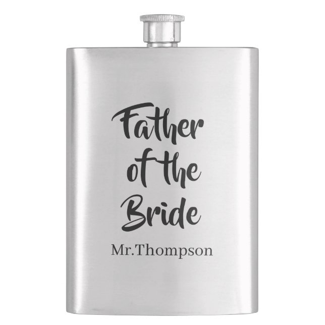 Father of the Bride Custom Wedding Parent Gift Flask (Front)
