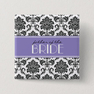 Father Of The Bride Damask Button in Purple